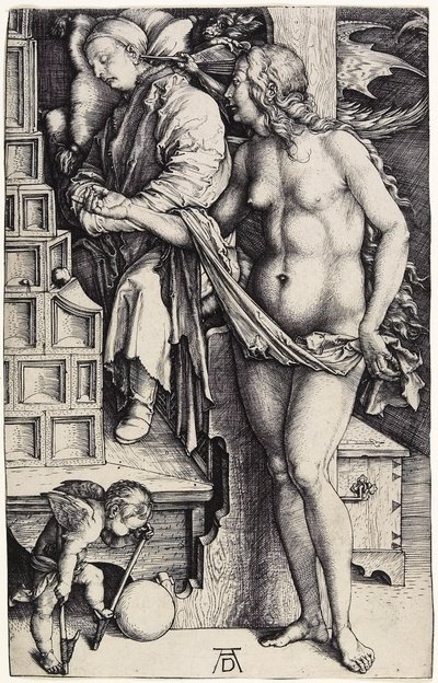 Drømmen, ca. 1500 (gravering) af Albrecht Dürer