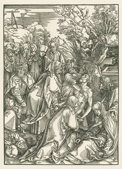 Begravelsen, ca. 1496-97 (træsnit) af Albrecht Dürer or Duerer