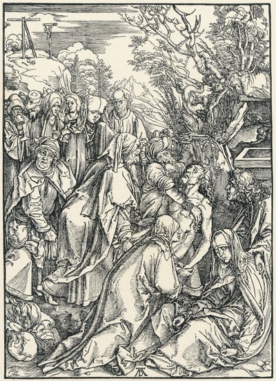 Begravelsen, fra den store lidenskab, ca. 1496-97 (træsnit) af Albrecht Dürer