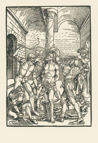 Flagellationen, ca. 1500 (træsnit) af Albrecht Dürer or Duerer