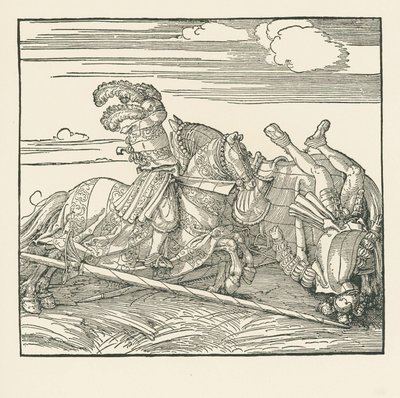 Den tyske turnering, ca. 1517-18 (træsnit) af Albrecht Dürer or Duerer