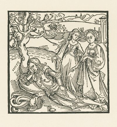 Ridderen i meditation får følgeskab af sine to døtre af Albrecht Dürer or Duerer
