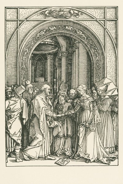 Jomfruens bryllup, ca. 1504 (træsnit) af Albrecht Dürer or Duerer