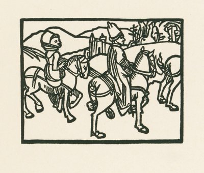Prinsen til hest, ca. 1489-90 (træsnit) af Albrecht Dürer or Duerer
