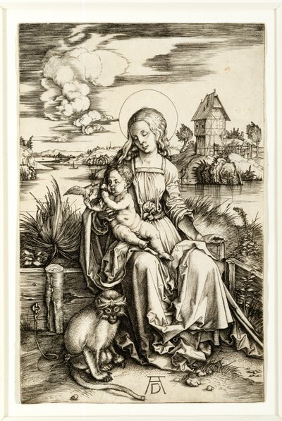 Jomfru og barn med abe af Albrecht Dürer