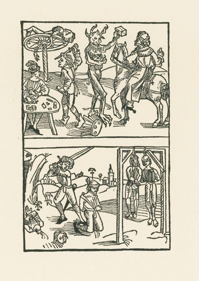 Træsnit til "Wie der Würffel auff ist Kumen" af Albrecht Dürer or Duerer