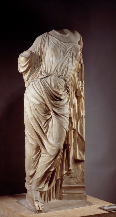 Afrodite til søjlen. Marmorskulptur efter Afrodite brugt af Alcamene, græsk billedhugger fra det 5. århundrede f.Kr. Dim. 1,18 m Paris, Musée du Louvre af Alcamenes (attr. to)