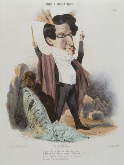 Karikatur af Jakob Meyerbeer (1791-1864) tysk komponist af Alcide Joseph Lorentz