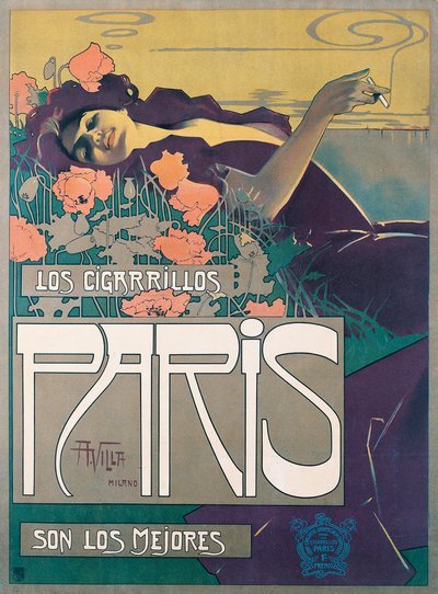 Cigaretter Paris Plakat af Aleardo Villa af Aleardo Villa