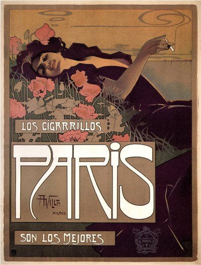 Cigaretter Paris, 1901 af Aleardo Villa