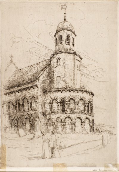 Leuchars Church (Norman Apse) (radering) af Alec Grieve