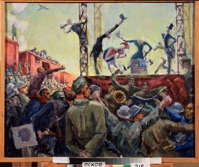 Agitationsbrigaden ved fronten af Aleksandr Aleksandrovich Osmerkin