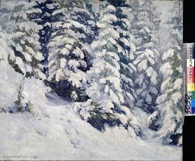 Skov om vinteren. Maleri af Alexander Alexeyevich Borisov (1866-1934). Olie på lærred, 78 x 90 cm af Aleksandr Alekseevich Borisov