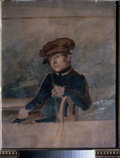 Selvportræt. Værk af Alexander Alexandreyevich Ivanov (1806-1858), olie på papir af Aleksandr Andreevich Ivanov