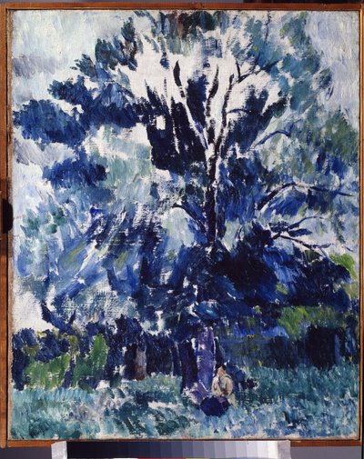 ""Landskabet. Under træet"" Maleri af Alexander Davidovich Drevin (1889-1938) 1923 Regional Art Museum, Kaluga af Aleksandr Davidovic Drevin