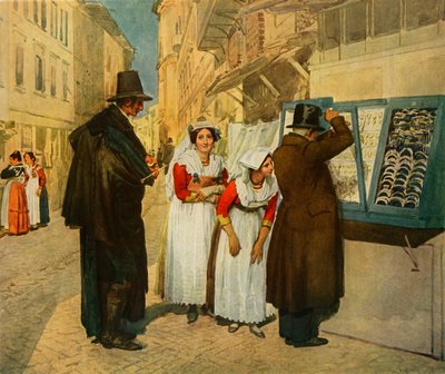 Brudgommen Campagnuolo vælger øreringe til sin brud, 1838, 1965. af Aleksandr Ivanov