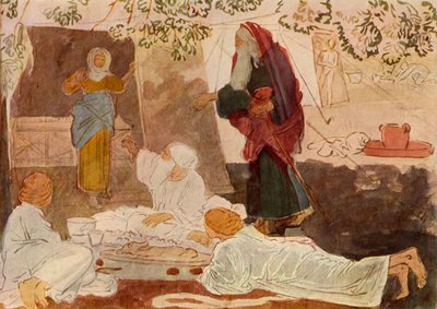 Tre pilgrimme på besøg hos Abraham, midten af det 19. århundrede, 1965. af Aleksandr Ivanov