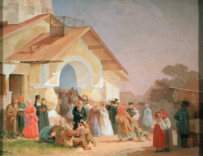 Udgående af en kirke i Pskov, 1863-64 af Aleksandr Ivanovich Morozov