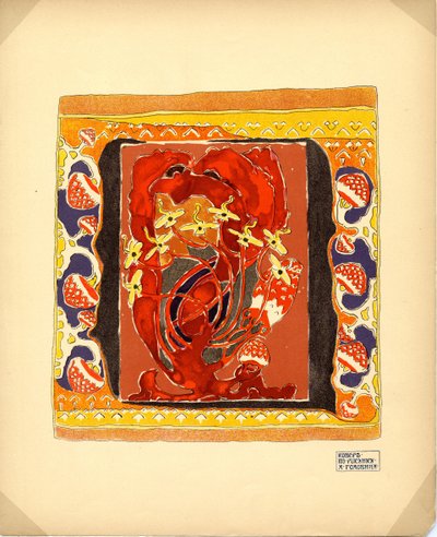 Design til en tæppeudgiver M. K. Tenisheva og S. I. Mamontov, 1900-tallet af Aleksandr Jakovlevic Golovin