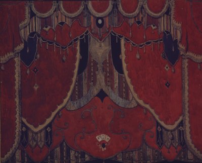 Design af hovedgardin til teaterstykket Maskeraden af M. Lermontov, 1917 af Aleksandr Jakovlevic Golovin