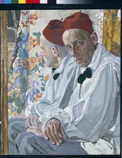 Portræt af showproduceren Vsevolod Meyerhold (1874-1940). Værk af Alexander Golovin (Alexander Golovin) (1863-1930), tempera på panel af Aleksandr Jakovlevic Golovin