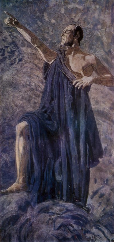 Den russiske operasanger Feodor Chaliapin i titelrollen i Arrigo Boitos opera Mefistofele (Mephistopheles) af Aleksandr Jakovlevic Golovin