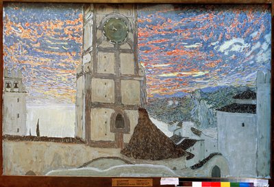 Sicilian Village, Scenografi for Dom Juan af Molière, 1910 (tempera på lærred) af Aleksandr Jakovlevic Golovin
