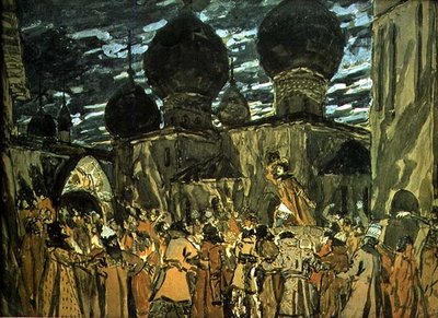 Scenedesign til en teaterforestilling, 1901 af Aleksandr Jakovlevic Golovin