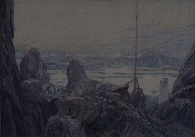 Scenografi til teaterstykket Fruen fra havet af H. Ibsen, 1905 af Aleksandr Jakovlevic Golovin