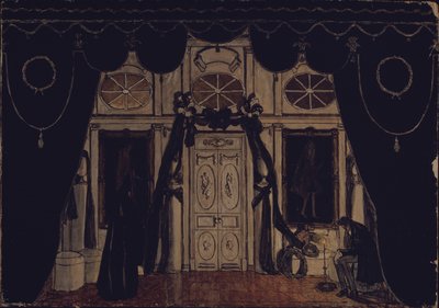 Scenedesign til teaterstykket Maskeraden af M. Lermontov, 1917 af Aleksandr Jakovlevic Golovin