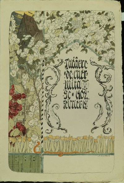 Teaterprogram for teaterstykket Faust, 1902 af Aleksandr Jakovlevic Golovin