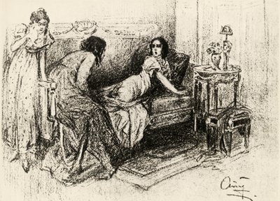 Illustration til "Krig og fred" af Leo Tolstoj (litografi) af Aleksandrs Apsit