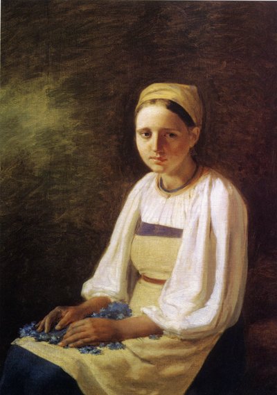 En bondepige med kornblomster, 1820