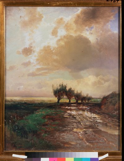 Landevej - Maleri af Alexei Kondratyevich Savrasov (1830-1897), olie på lærred af Alexei Kondratjewitsch Sawrassow