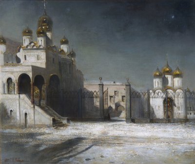 Katedralpladsen i Kreml om natten, 1878 af Alexei Kondratjewitsch Sawrassow