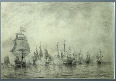 Første søslag. Naum Senyavin, 1865-1866 af Aleksei Petrovich Bogolyubov