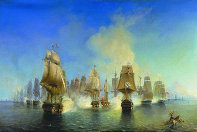 Søslaget ved Athos af Aleksei Petrovich Bogolyubov