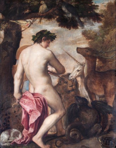 Orpheus Enchanting The Animals (olie på lærred) af Alessandro (1588–1649) (attr. to) Titian (workshop of) and Padovanino