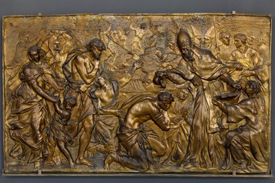 Pave Liberius døber neofyterne af Alessandro Algardi