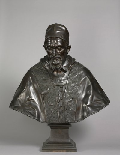 Portræt af pave Innocentius X Pamphili, designet 1647-1648, støbt 1650-1700. af Alessandro Algardi