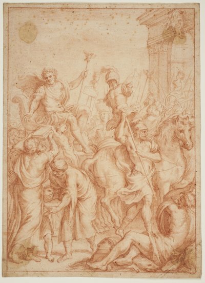 Triumf af en romersk kriger; allegori til ære for Camillo Pamphilj af Alessandro Algardi
