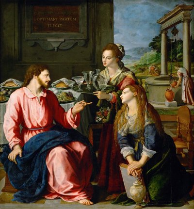 Kristus i Marthas og Marias hus af Alessandro Allori