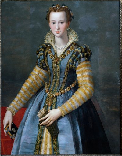 Portræt af Maria af Medicis, hustru til Henrik IV og mor til Louis XIII af Alessandro Allori