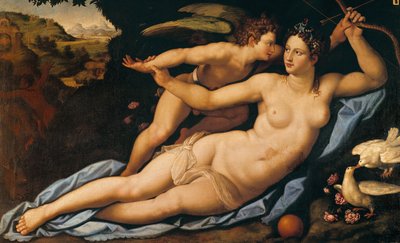 Venus og Amor af Alessandro Allori
