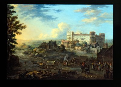 Udsigt over Danzig; Capriccio Udsigt over et palads (metal: forsølvet kobber) af Alessandro Greuenbroeck