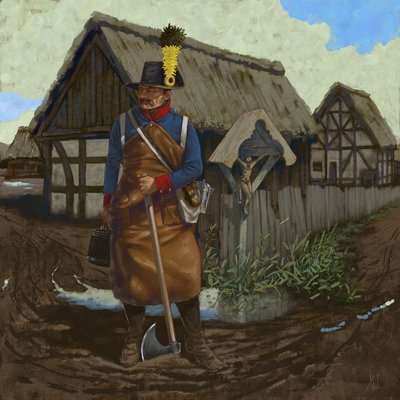 Østrigsk pionersoldat, ca. 1809, 2018 af Alessandro Lonati