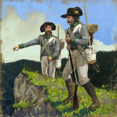 Østrigske pionerer inden for perlustration, ca. 1809, 2018 af Alessandro Lonati