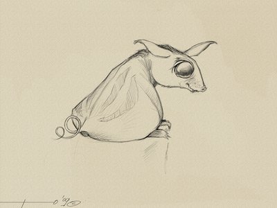 Fantastic Creature: Ote (Oy), et dyr forestillet af Stephen King til hans saga om "The Dark Tower". af Alessandro Lonati