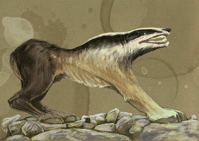 Fantastiske monstre og væsner, kryptozoologi: repræsentation af en crocotte (eller leucrotta, corocotta, crocuta, yena) mytisk ulvehund fra Indien eller Etiopien (crocotta (eller corocotta, crocuta, leucrocotta eller yena), er en mytisk hund-ulv fra Indien af Alessandro Lonati