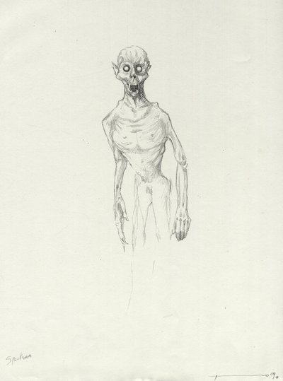 Legendarisk væsen: Chupacabra, sydamerikansk vampyr Tegning af Alessandro Lonati af Alessandro Lonati